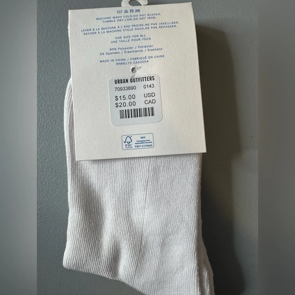 Urban Outfitters White Adventure Graphic crew Socks no bad vibes unisex